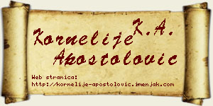 Kornelije Apostolović vizit kartica